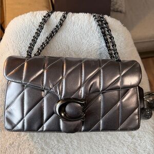 Coach metallic tabby 26 Quilted Chain Shoulder Bag and Cherry charm